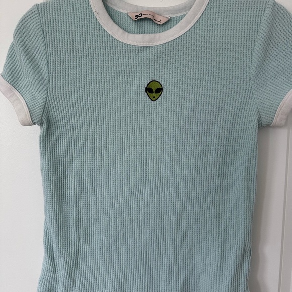 SO Other - SO Alien Waffle Short Sleeve Knit Shirt Juniors